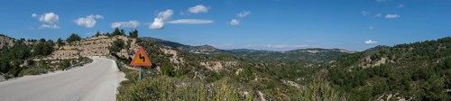 Country road on Rhodes, Dodecanese archipelago, Greek islands, Greece, Europe