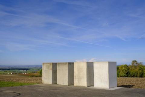 Wemding time pyramid, Ries on the crater rim, Wemding, Noerdlinger Ries, Swabia, Bavaria, Germany,