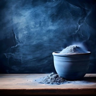 Marble textured blue chalkboard as illustration background, AI generated