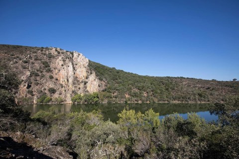 River course in the Monfraguee National Park, Extremadura, Castilla La Mancha, Spain, Europe