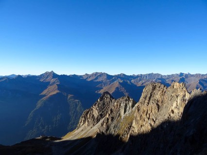 View over the Sajathuette to the Lasoerling, Hohe Tauern National Park, East Tyrol, Austria, Europe