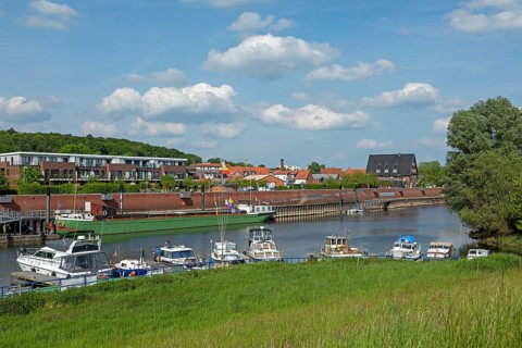 Boats, harbour, Boizenburg, Mecklenburg-Western Pomerania, Germany, Europe