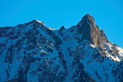 Snow-covered mountain range with the summit Pierre Avoi, Verbier, Valais, Switzerland, Europe