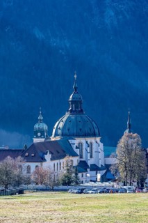 Ettal Benedictine Abbey and baroque church, municipality of Ettal in Ammergau, Upper Bavaria,