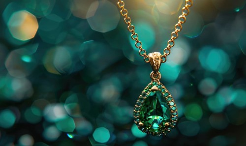 A necklace adorned with a vibrant emerald pendant AI generated