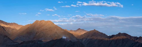 The Namgyal Tsemo Gompa monastery on Tsenmo Hill, a viewpoint over Leh, Ladakh, Jammu and Kashmir,