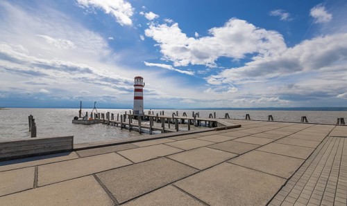 Lighthouse, Podersdorf, Lake Neusiedl, Lake, jetty, Austria, Europe