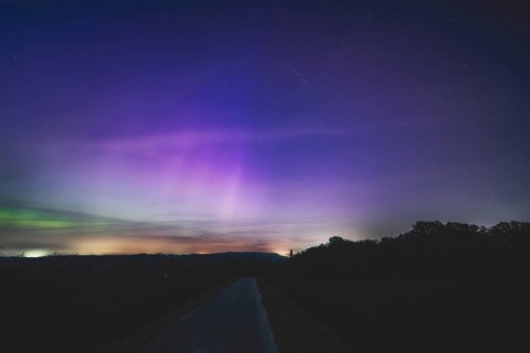 Aurora Borealis, Gruiten, Haan, North Rhine-Westphalia, Germany, Europe