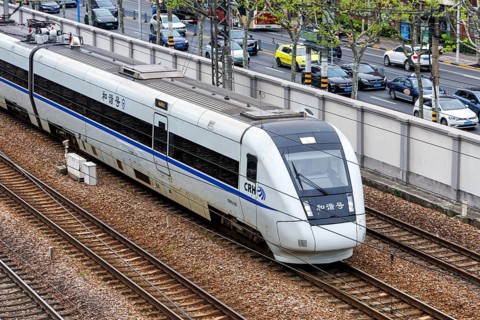 China Railway CR high-speed CRH1B train in Shanghai, China, Asia