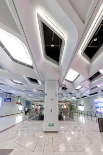 Shenzhen Metro underground station Huanancheng modern public transport architecture in Shenzhen,