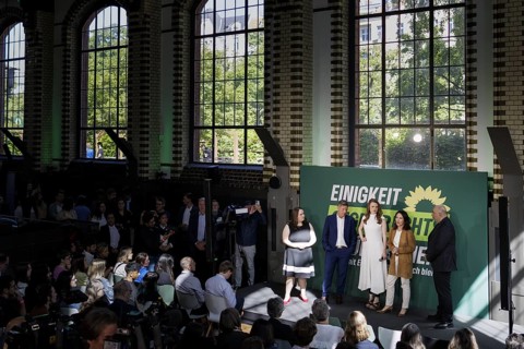 Ricarda Lang, Federal Chairwoman of Buendnis 90/DIE Gruenen, Robert Habeck (Buendnis 90/DIE