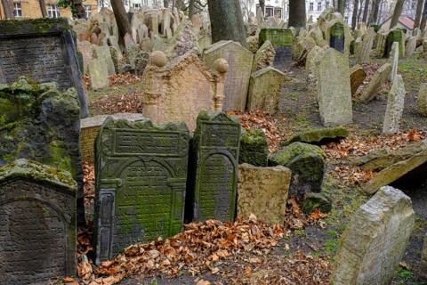 Gravestones, old Jewish cemetery, Jewish Museum, Josefstadt, Jewish Quarter, Prague, Bohemia, Czech