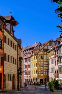 Weissgerbergasse, Old Town, half-timbered houses, Nuremberg, Middle Franconia, Franconia, Bavaria,