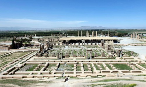 View of the ruins of Persepolis. The ancient Persian residential city of Persepolis was one of the