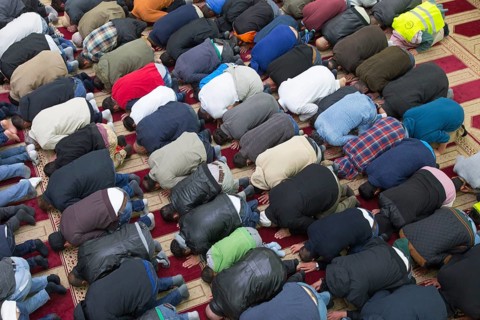 Muslims in Berlin gathered for prayer on 1 May 2015 at the Dar Assalam Mosque, Neukoelln Meeting