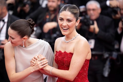 Cannes, France, 14.5.2024: Ella Hunt and Isabelle Fuhrman at the premiere of Horizon: An American