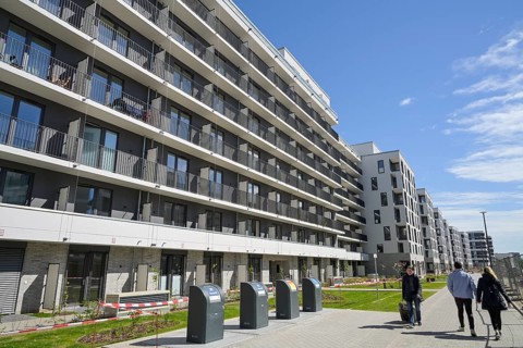 New buildings, Lauterplatz, Friedenauer Hoehe development area, Friedenau, Schoeneberg, Berlin,
