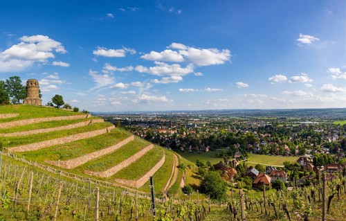 Weingut am Goldenen Wagen. The Spitzhaus is a former summer residence in the Saxon town of Radebeul