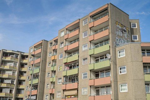 Slab, social housing, residential building, Bellermannstrasse, Behmstrasse, Wedding, Mitte, Berlin,