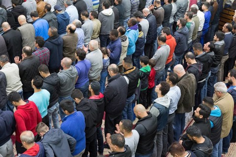 Muslims in Berlin gathered for prayer on 1 May 2015 at the Dar Assalam Mosque, Neukoelln Meeting