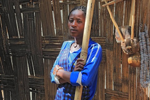 South Ethiopia, among the Dorze people, young pretty woman, Ethiopia, Africa