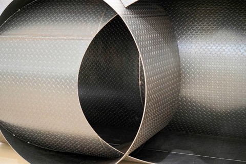 Guggenheim Museum Bilbao, Spain, Europe, Abstract art installation made of metal with circular