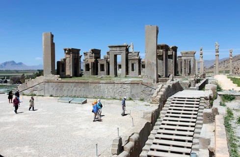 View of the ruins of Persepolis. The ancient Persian residential city of Persepolis was one of the
