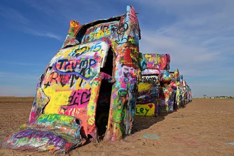 Cadillac Ranch on Route 66, Amarillo, Texas