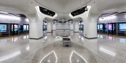 Chengdu Metro underground station Jincheng Plaza East modern public transport architecture in