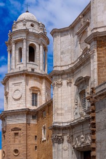 Church tower of Cadiz Cathedral, Andalusia, Spain, Europe