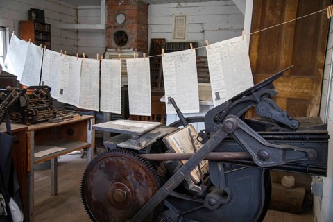 Fort Dodge, Iowa, The Sentinel Print Shop at the Fort Museum and Frontier Village. Operated by the