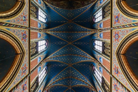 Interior view, Basilica of St Mary, Basilica of St Mary, place of pilgrimage, Kevelaer, Lower