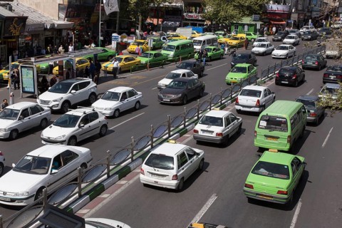 Busy street on 07.04.2015 in Tehran, Tehran, Iran, Asia