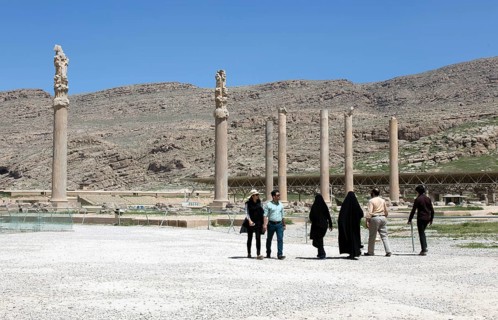 View of the ruins of Persepolis. The ancient Persian residential city of Persepolis was one of the