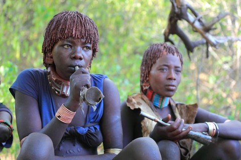 South Ethiopia, Omo region, among the Hamar tribe, Hamer, Hamma, Hammer, Amar or Amer, woman in the