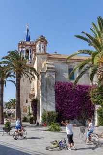 Small church in the old town centre of Chipiona, Andalusia, Spain, Europe