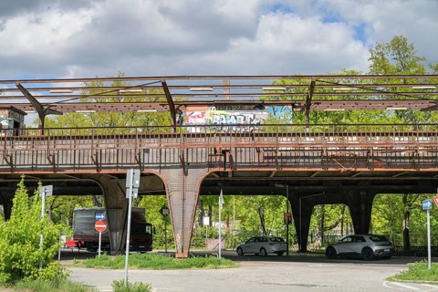 Siemens railway, disused Siemenstadt station, Siemensstadt, Spandau, Berlin, Germany, Europe