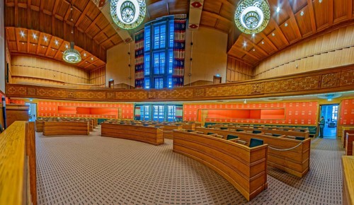 Oslo City Hall Interior Panorama Oslo Norway