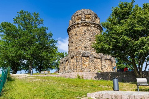 Winery at the Goldener Wagen. The Bismarck Tower in Radebeul, also known as the Bismarck Column, is