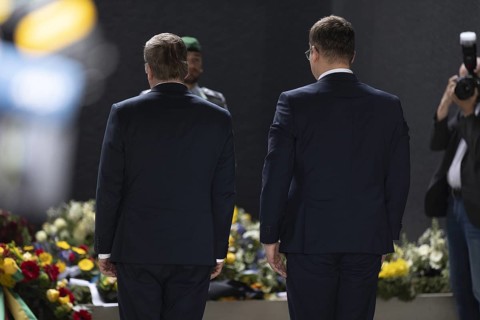 Boris Pistorius (SPD), Federal Minister of Defence and Laurynas Kasciunas, Lithuanian Minister of