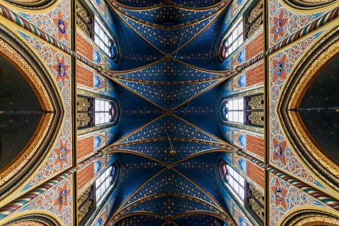 Interior view, Basilica of St Mary, Basilica of St Mary, place of pilgrimage, Kevelaer, Lower