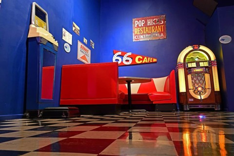 Historic diner in the museum, Route 66, Clinton, Oklahoma