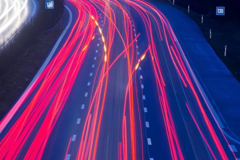 A9 motorway with heavy traffic on 15.12.2014., Beelitz, Germany, Europe