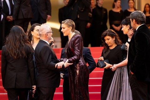Cannes, France, 14 May 2024: Greta Gerwig, Jury President, during the opening of the 77th Cannes