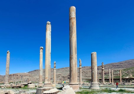 View of the ruins of Persepolis. The ancient Persian residential city of Persepolis was one of the