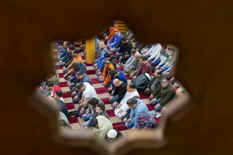 Muslims in Berlin gathered for prayer on 1 May 2015 at the Dar Assalam Mosque, Neukoelln Meeting
