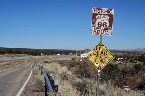 Historic Route 66 road sign, New Mexico