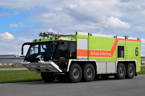 Airport fire engine protection and rescue, Zurich Kloten, Switzerland, Europe