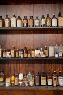 Fort Dodge, Iowa, Medicines on the shelves of Schwarz Drug Store at the Fort Museum and Frontier