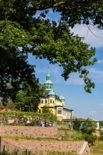 Weingut am Goldenen Wagen. The Spitzhaus is a former summer residence in the Saxon town of Radebeul